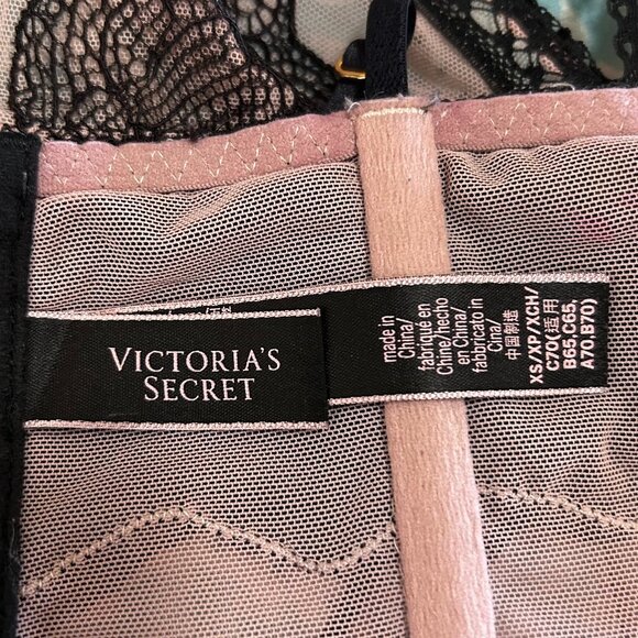 Victoria's Secret Corset Women's XS Black Nude Sheer Floral Lace Bustier - Picture 8 of 9